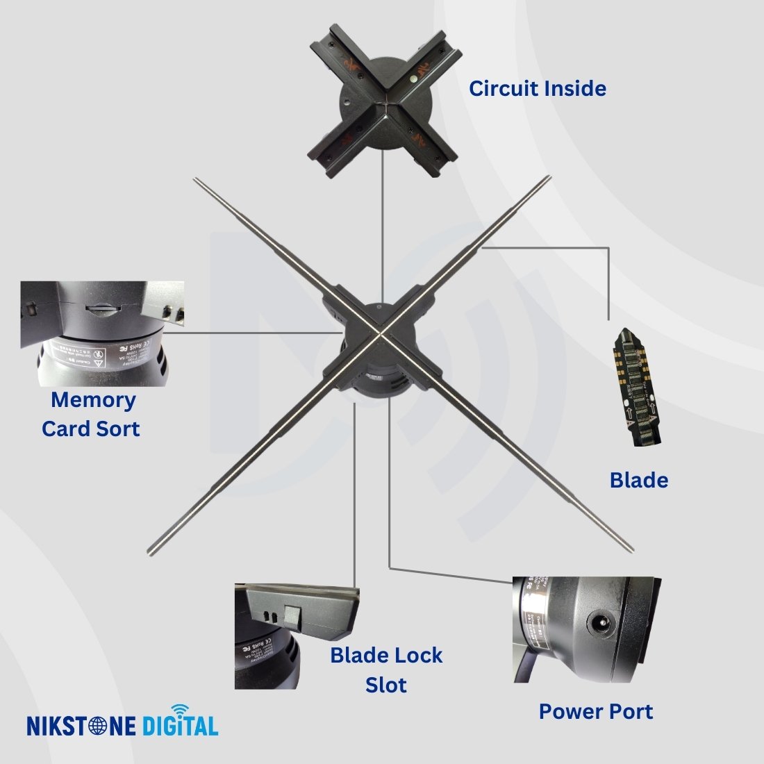 3d hologram fan 100cm
